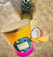 Load image into Gallery viewer, Tropical Sunset Candle 9oz | Tropical Candle | Tropical Scent Candle | Mango Candle | Peach Candle | Orange Candle | Papaya Candle
