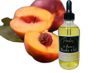 Load image into Gallery viewer, Peach &amp; Dreams Body Oil - Face and Body Oil 4oz | Body Moisturizer | Moisturizer Oil | Hydrating Body Oil | Hydrating Face Oil | Body Oil to reduce wrinkles
