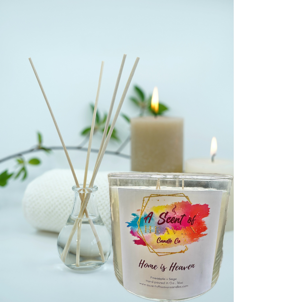 Home is heaven |Handcrafted Soy Candle| Gift for her| Handmade|Essential oil| Herbal Candle| Spring Candle| Citrus Candle| Plant mom| Pineapple Sage| Fruity Candle