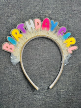 Load image into Gallery viewer, Crown of celebration | Birthday Girl | Her Birthday| Birthday Tiara| Headband | Unicorn headband| Rainbow| Birthday Girl Headband| Birthday party| Hair Accessory| Party Decoration| Birthday Girl|  Birthday Headband |
