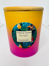 Load image into Gallery viewer, Tropical Sunset Candle 9oz | Tropical Candle | Tropical Scent Candle | Mango Candle | Peach Candle | Orange Candle | Papaya Candle
