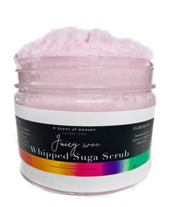 Juicy woo Whipped Suga Scrub - Whipped Sugar Scrubs 12oz | Sugar Body Scrub | Sugar Whipped Soap | Foaming Sugar Scrub | Exfoliating skin product for smooth skin