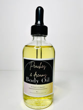 Load image into Gallery viewer, Peach &amp; Dreams Body Oil - Face and Body Oil 4oz | Body Moisturizer | Moisturizer Oil | Hydrating Body Oil | Hydrating Face Oil | Body Oil to reduce wrinkles
